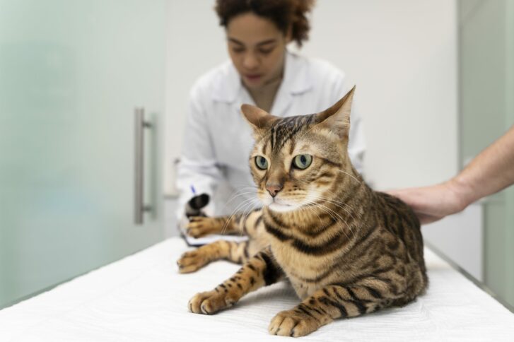 Gato en una clínica